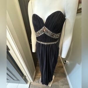 Badgley Mischka collection dress black strapless sz 8